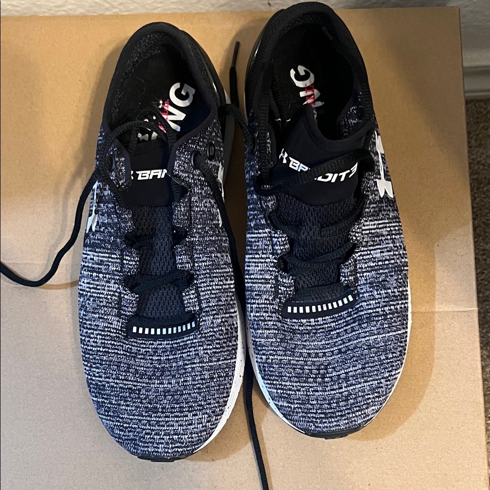 Under Armour Black and White Knit Sneakers